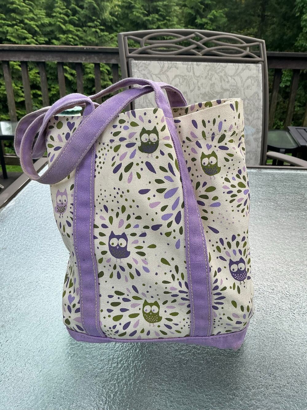 Barnes & Noble Purple Owl Canvas Tote Bag